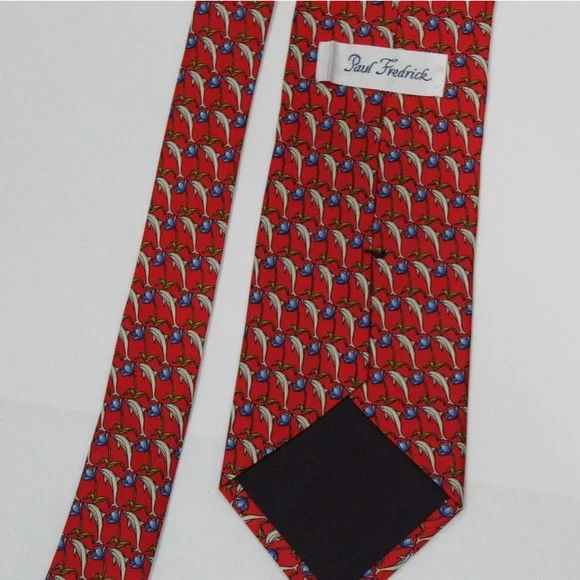 LOT Vintage Paul Fredrick Silk Neckties Lot Patterned‎ Dress Ties 100% silk